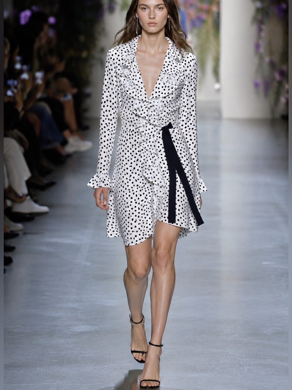 Philosophy di Lorenzo Serafini White/Black Polka Dot Mini Dress NWT IT 42 US 6